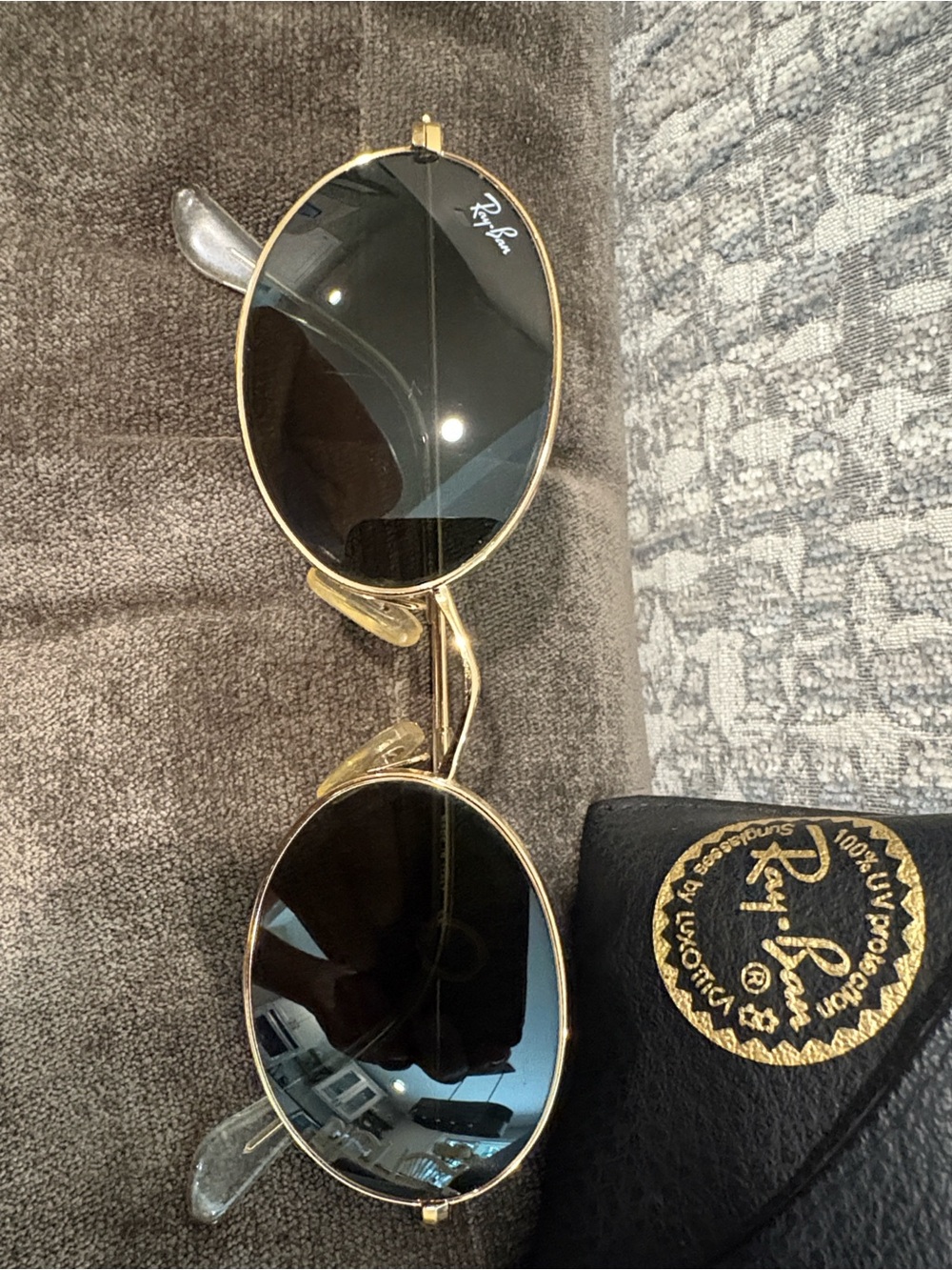 Rare 1980’s Vintage Ray-Ban Gold Frame Round Sunglasses EUC